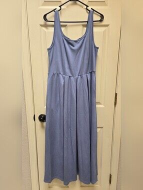 NWT BTFBM Sleeveless Light Blue Midi Dress with Squared Neckline, Large